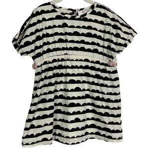 Hanna Andersson Girls' Black & White Pattern Dress 100% Cotton size 110 (size 5)